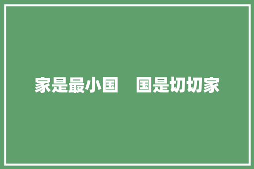 家是最小国　国是切切家