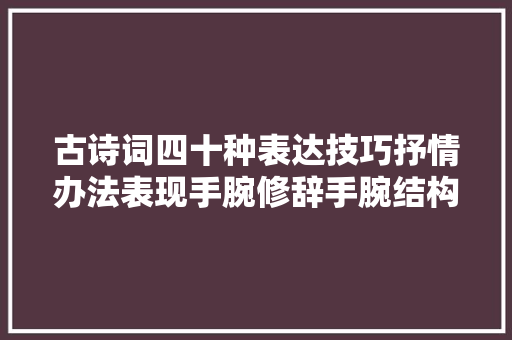 古诗词四十种表达技巧抒情办法表现手腕修辞手腕结构技巧