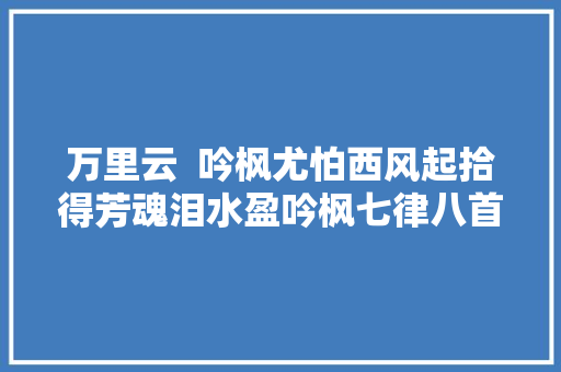 万里云  吟枫尤怕西风起拾得芳魂泪水盈吟枫七律八首