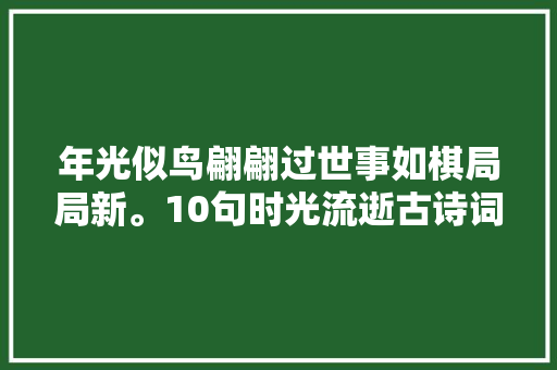 年光似鸟翩翩过世事如棋局局新。10句时光流逝古诗词耐人咀嚼