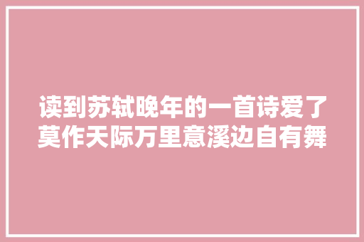 读到苏轼晚年的一首诗爱了莫作天际万里意溪边自有舞雩风