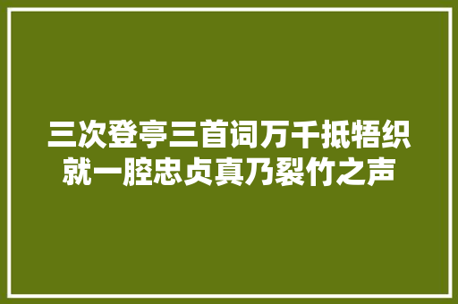三次登亭三首词万千抵牾织就一腔忠贞真乃裂竹之声