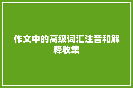 作文中的高级词汇注音和解释收集