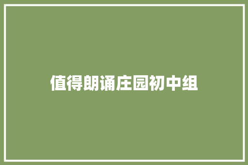 值得朗诵庄园初中组