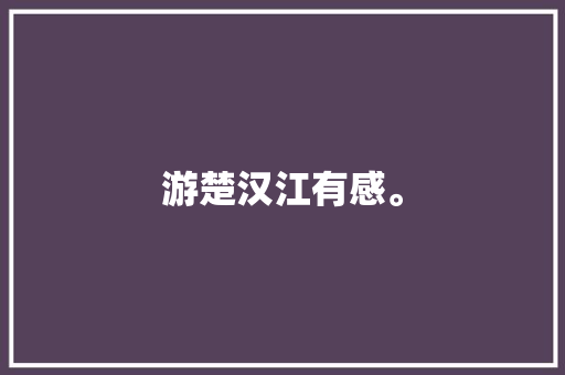 游楚汉江有感。