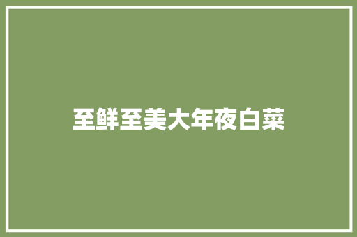 至鲜至美大年夜白菜