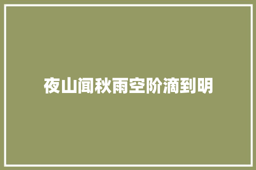 夜山闻秋雨空阶滴到明