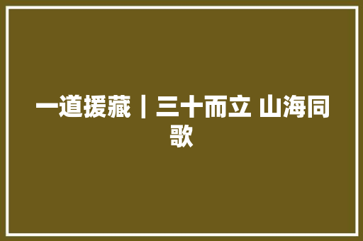 一道援藏｜三十而立 山海同歌