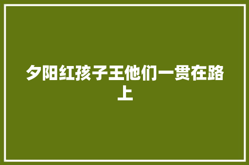 夕阳红孩子王他们一贯在路上