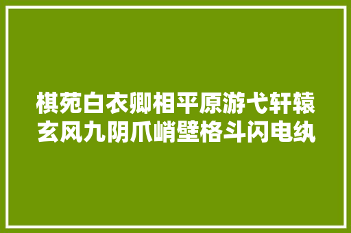棋苑白衣卿相平原游弋轩辕玄风九阴爪峭壁格斗闪电纨绔天霸拳
