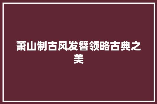 萧山制古风发簪领略古典之美