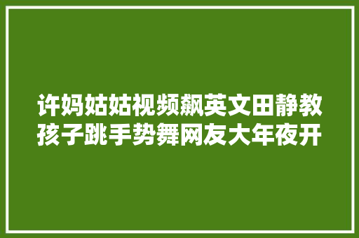 许妈姑姑视频飙英文田静教孩子跳手势舞网友大年夜开眼界