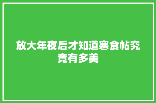 放大年夜后才知道寒食帖究竟有多美