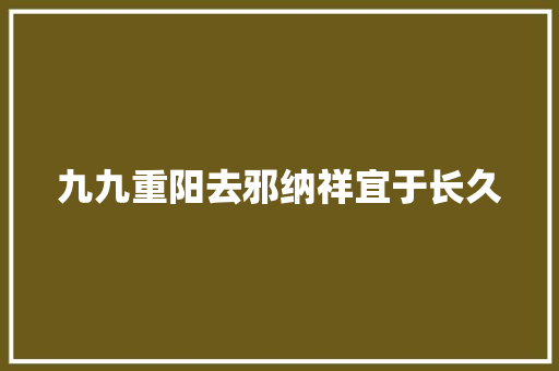 九九重阳去邪纳祥宜于长久