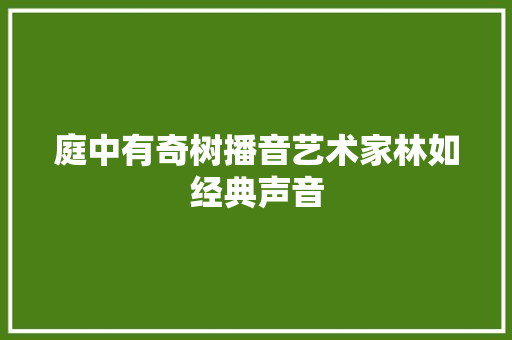 庭中有奇树播音艺术家林如经典声音