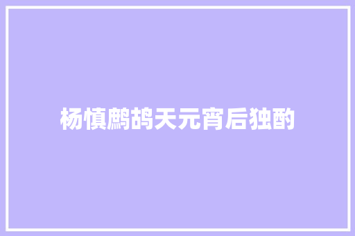 杨慎鹧鸪天元宵后独酌