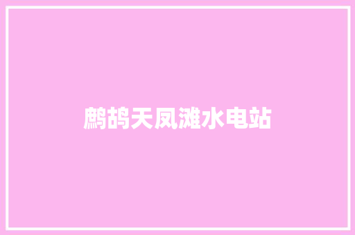 鹧鸪天凤滩水电站