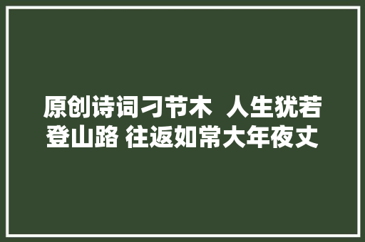原创诗词刁节木  人生犹若登山路 往返如常大年夜丈夫黄山览景