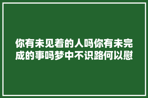 你有未见着的人吗你有未完成的事吗梦中不识路何以慰相思