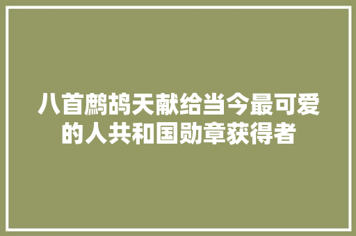 八首鹧鸪天献给当今最可爱的人共和国勋章获得者