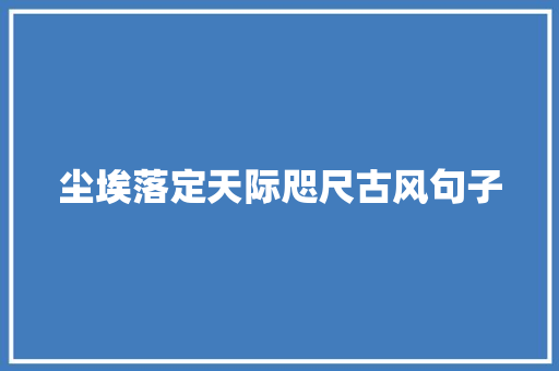 尘埃落定天际咫尺古风句子