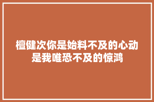 檀健次你是始料不及的心动是我唯恐不及的惊鸿
