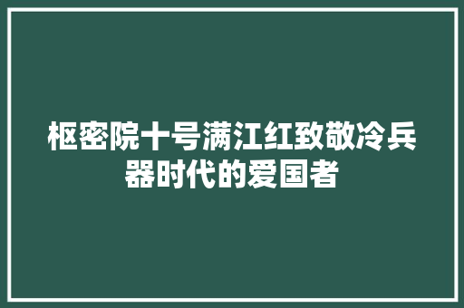 枢密院十号满江红致敬冷兵器时代的爱国者