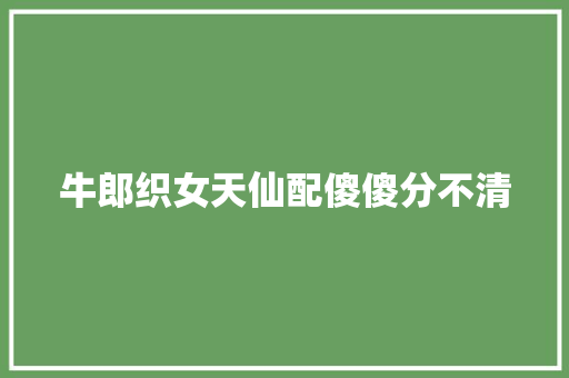 牛郎织女天仙配傻傻分不清