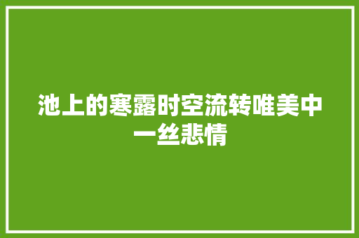 池上的寒露时空流转唯美中一丝悲情