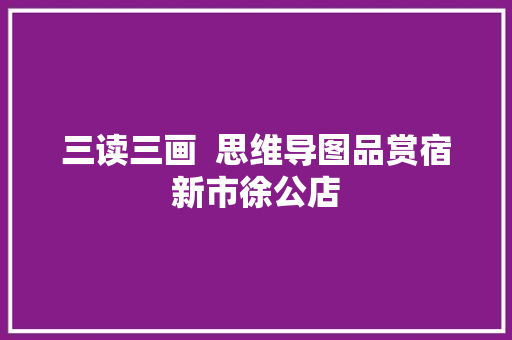 三读三画  思维导图品赏宿新市徐公店