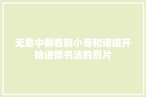 无意中翻看到小哥和诺姐开始进修书法的照片