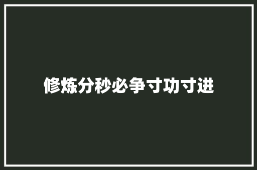 修炼分秒必争寸功寸进