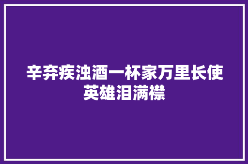 辛弃疾浊酒一杯家万里长使英雄泪满襟