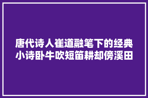 唐代诗人崔道融笔下的经典小诗卧牛吹短笛耕却傍溪田