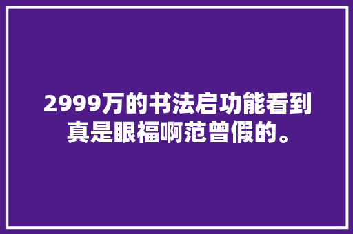 2999万的书法启功能看到真是眼福啊范曾假的。