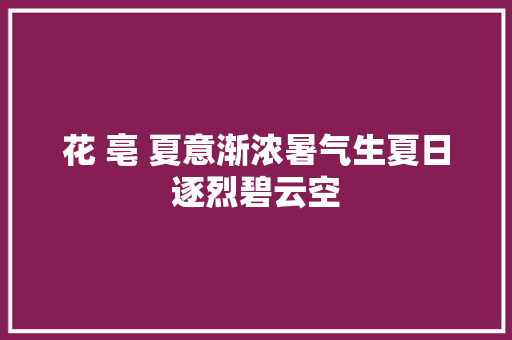 花 亳 夏意渐浓暑气生夏日逐烈碧云空