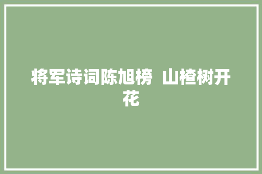 将军诗词陈旭榜  山楂树开花