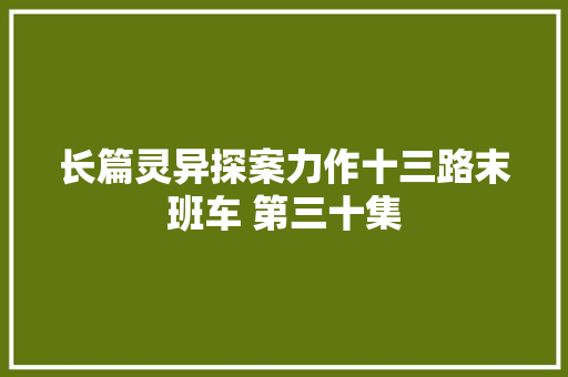 长篇灵异探案力作十三路末班车 第三十集