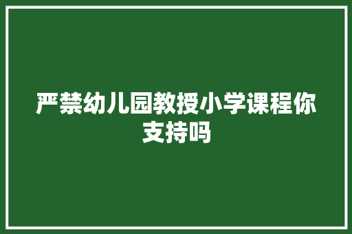 严禁幼儿园教授小学课程你支持吗