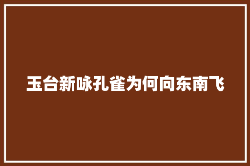 玉台新咏孔雀为何向东南飞