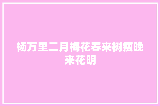 杨万里二月梅花春来树瘦晚来花明