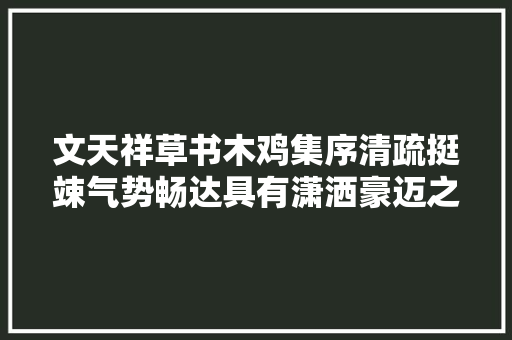 文天祥草书木鸡集序清疏挺竦气势畅达具有潇洒豪迈之气