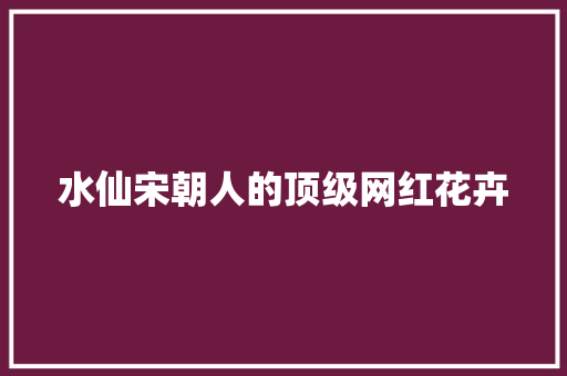 水仙宋朝人的顶级网红花卉