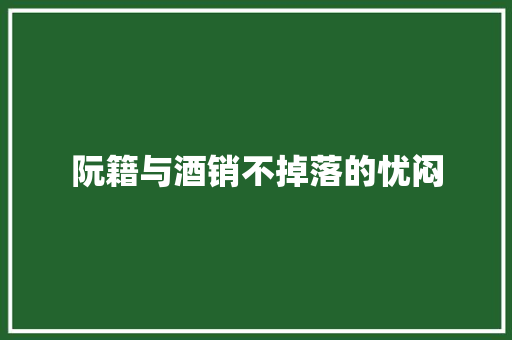 阮籍与酒销不掉落的忧闷