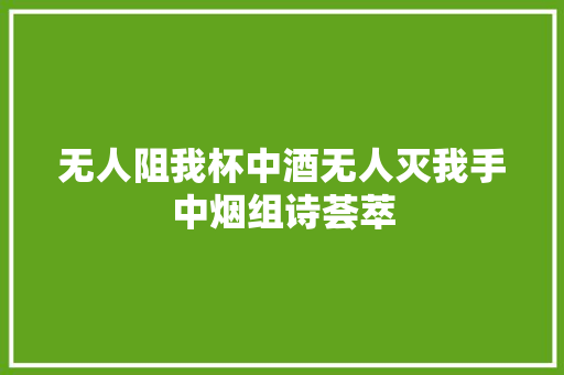 无人阻我杯中酒无人灭我手中烟组诗荟萃