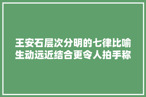 王安石层次分明的七律比喻生动远近结合更令人拍手称赞