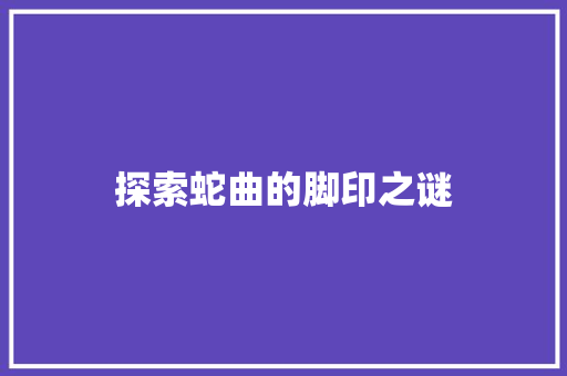 探索蛇曲的脚印之谜