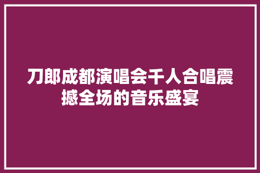 刀郎成都演唱会千人合唱震撼全场的音乐盛宴