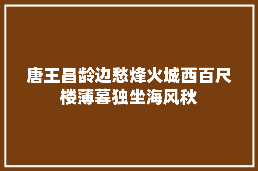 唐王昌龄边愁烽火城西百尺楼薄暮独坐海风秋