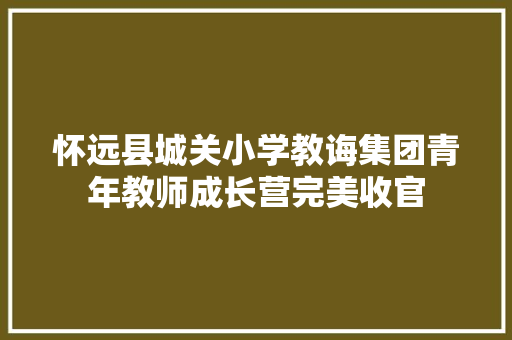 怀远县城关小学教诲集团青年教师成长营完美收官